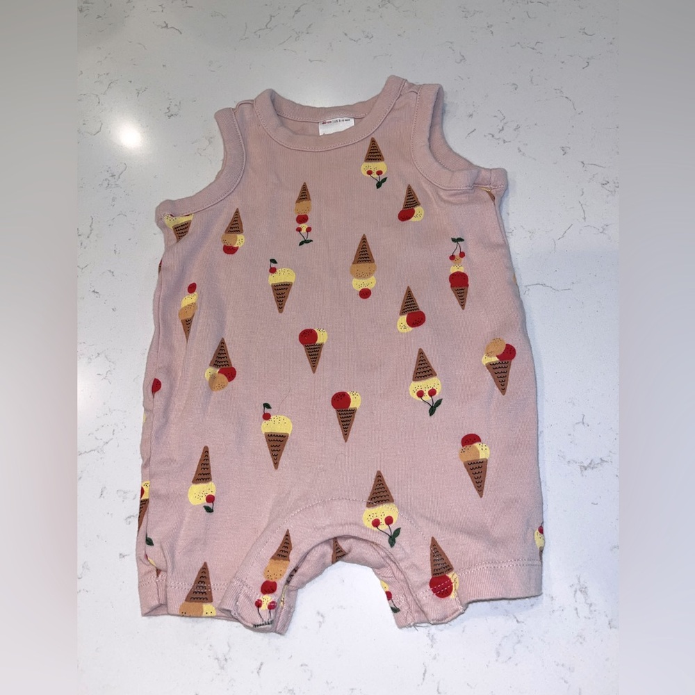Hanna Andersson Pink Ice Cream Cone Print One-Piece